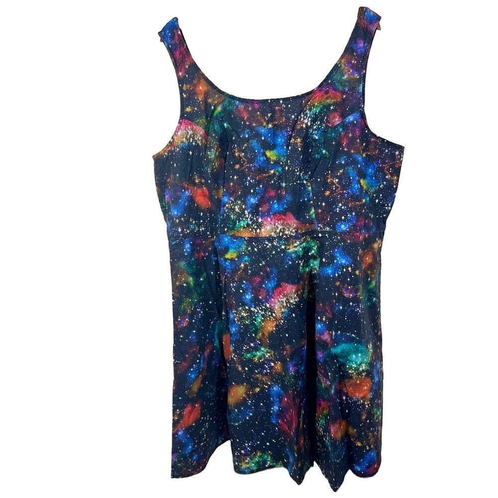 Retrolicious Space Nebula A-Line Dress Womens Plus 3X Galaxy Sparkle Mrs Frizzle